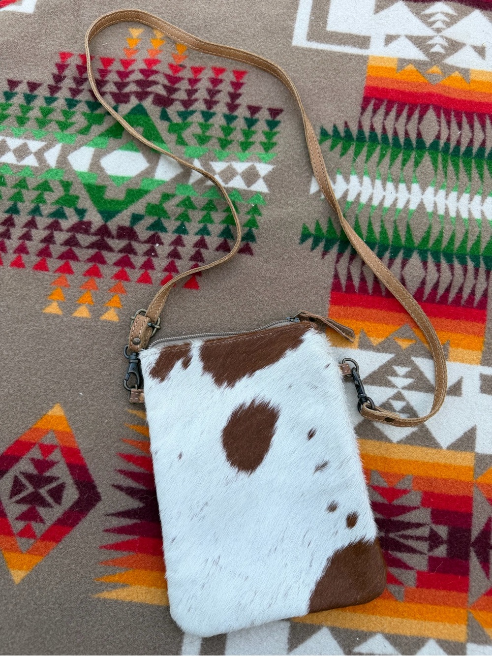 Myra hair on hide crossbody purse